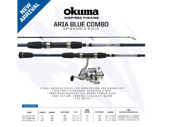 okuma aria reel Okuma Aria Spinning Combo 2-Piece Rod & Reel– Fish On Tackle Store