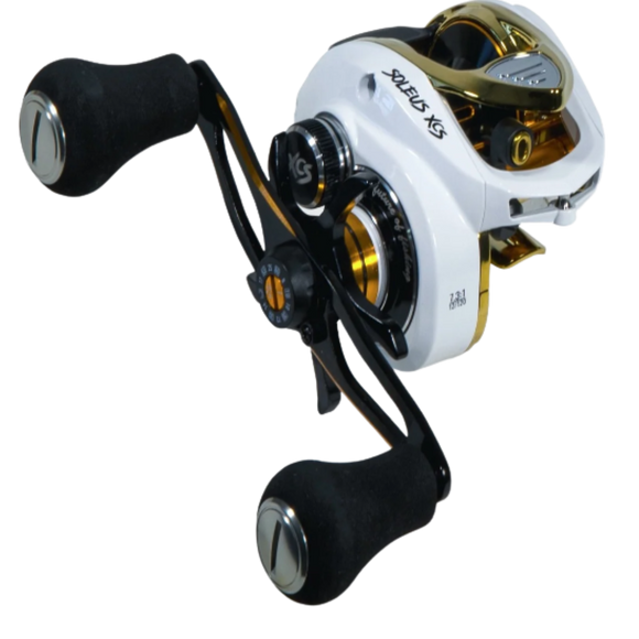 Favorite Reel Soleus XCS Casting Reel SLSW8XR 8.1:1 RH WHITE/GOLD