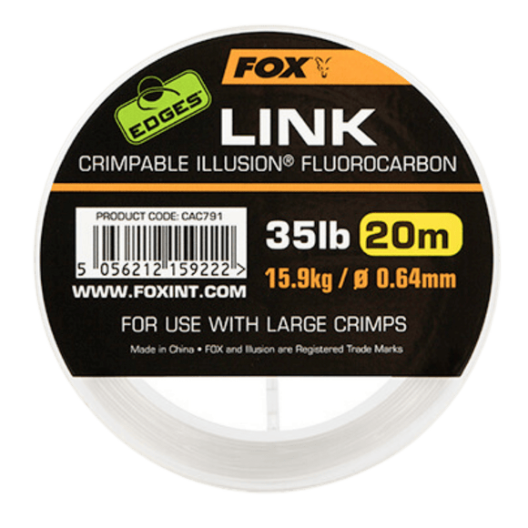 Fox Edges Link Illusion Fluorocarbon 0,64mm 15,9kg 20m - Fish On Tackle Store
