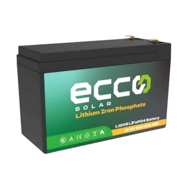 Ecco Lithium Lithium Battery L1208 12v 8ah - Fish On Tackle Store