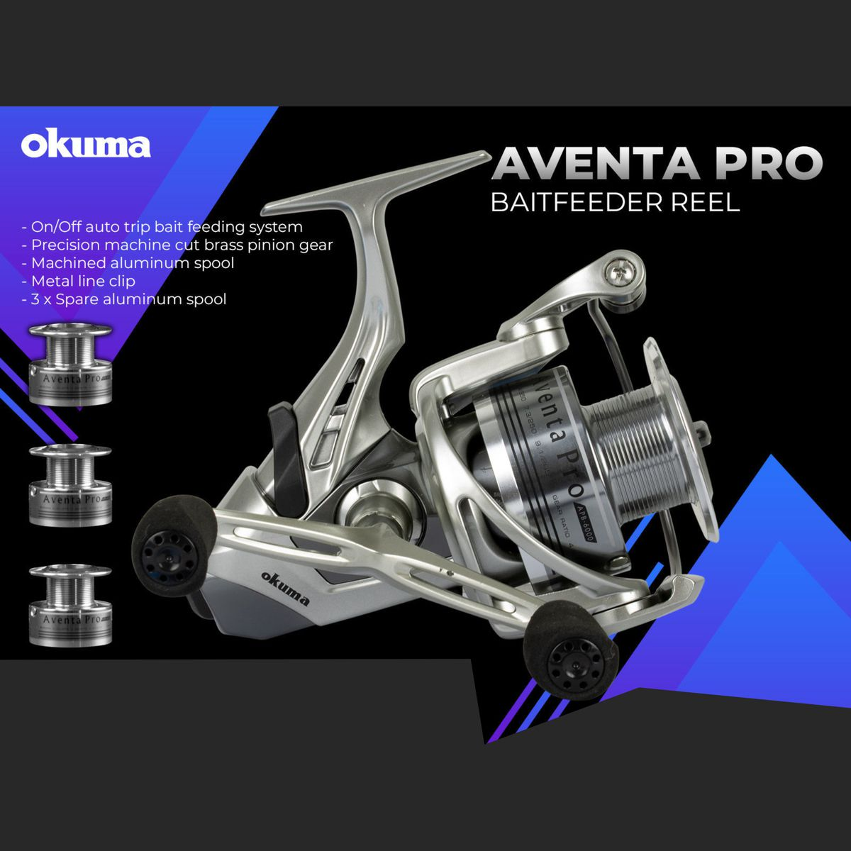 okuma aventa baitfeeder reel Okuma Aventa Pro Series Baitfeeder Reel– Fish On Tackle Store