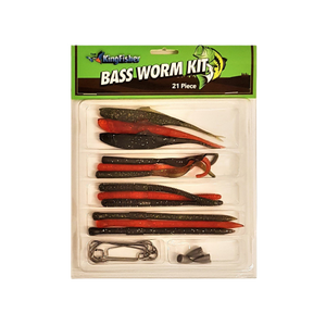 Kingfisher Bass Worm Kit 21 Piece - Fish On Tackle Store